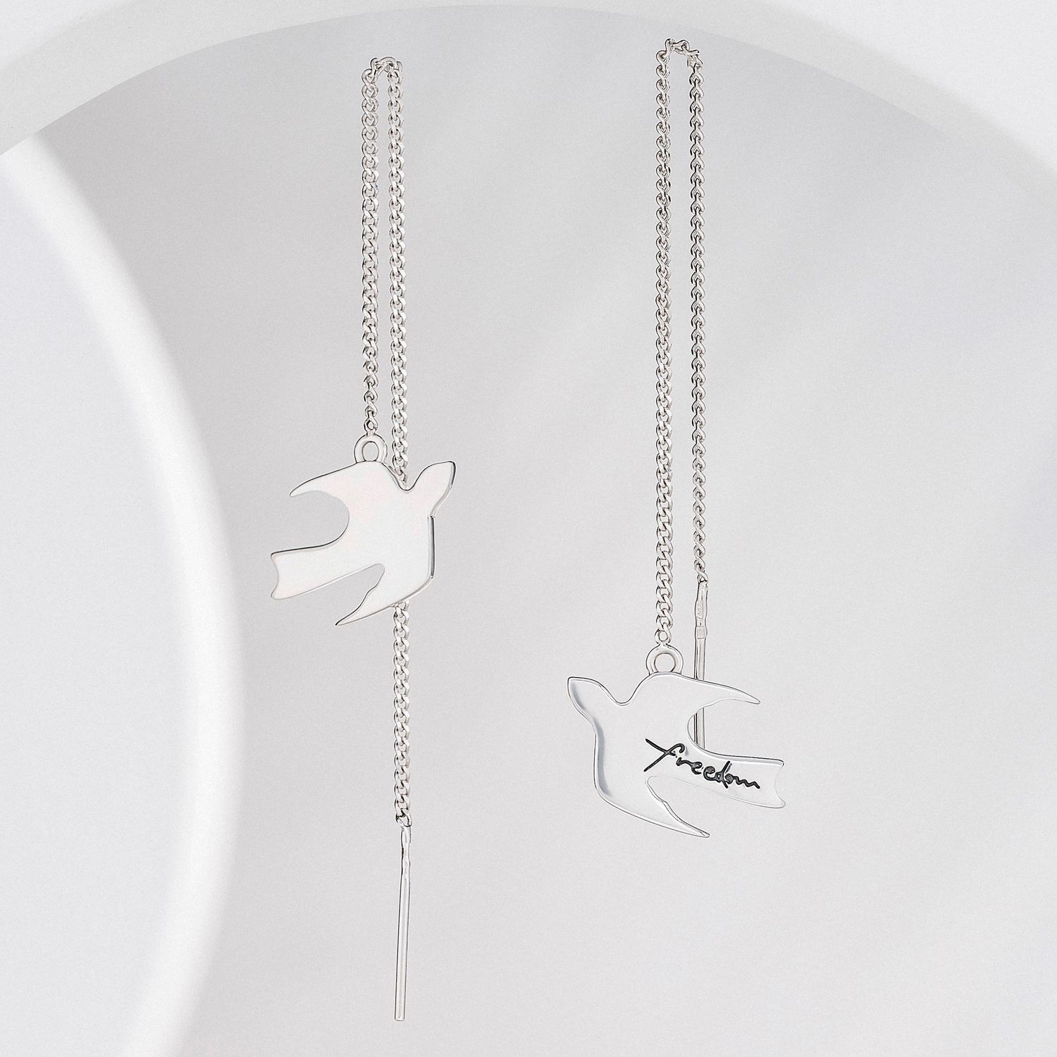 ISLAND SOUL Freedom Pendant Earrings, Silver 925