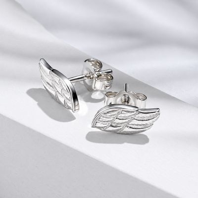 ISLAND SOUL Wings Stud Earrings, Silver 925