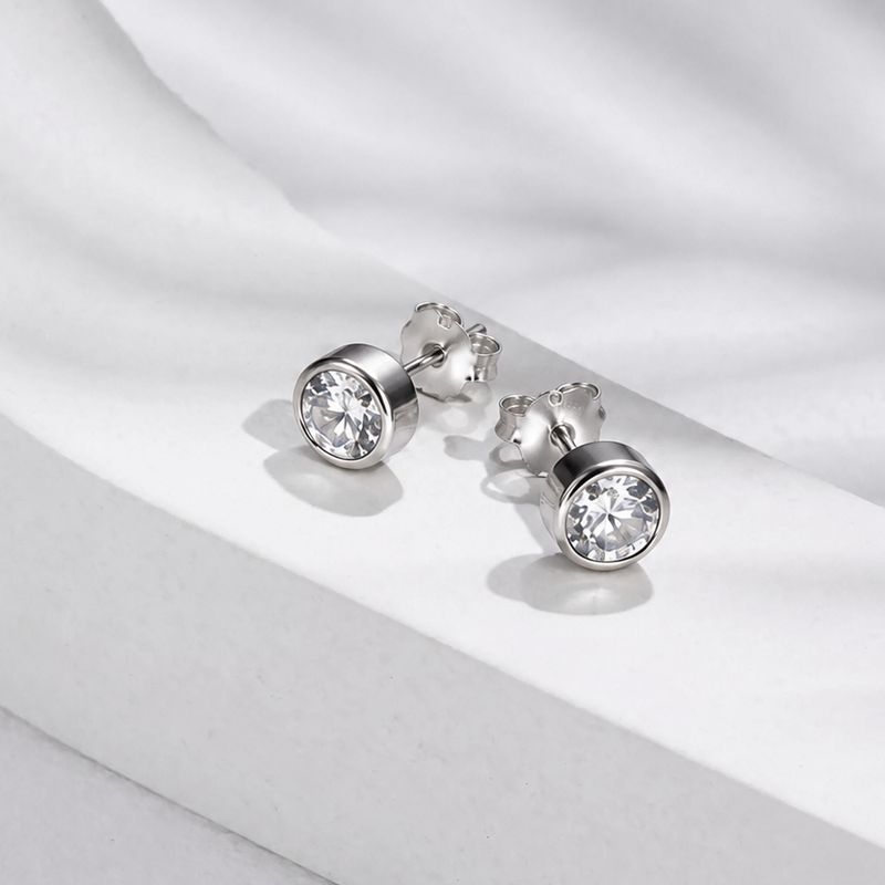 ISLAND SOUL Stud Earrings with White Topaz, Silver 925