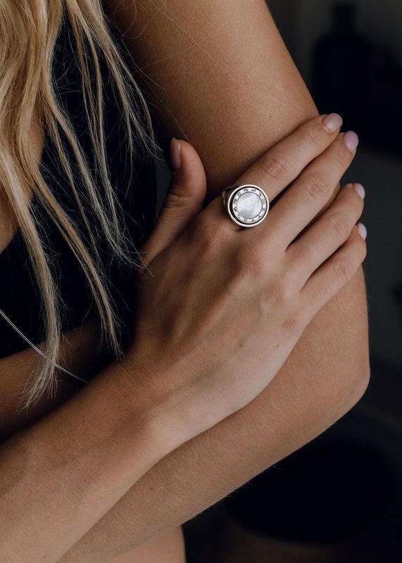 ISLAND SOUL Two-sided Zodiac Sign Ring, Silver 925