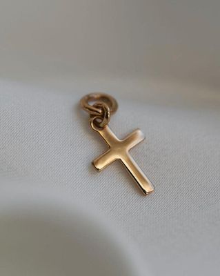 ISLAND SOUL Gold-Plated Cross Pendant without Carabine, Silver 925