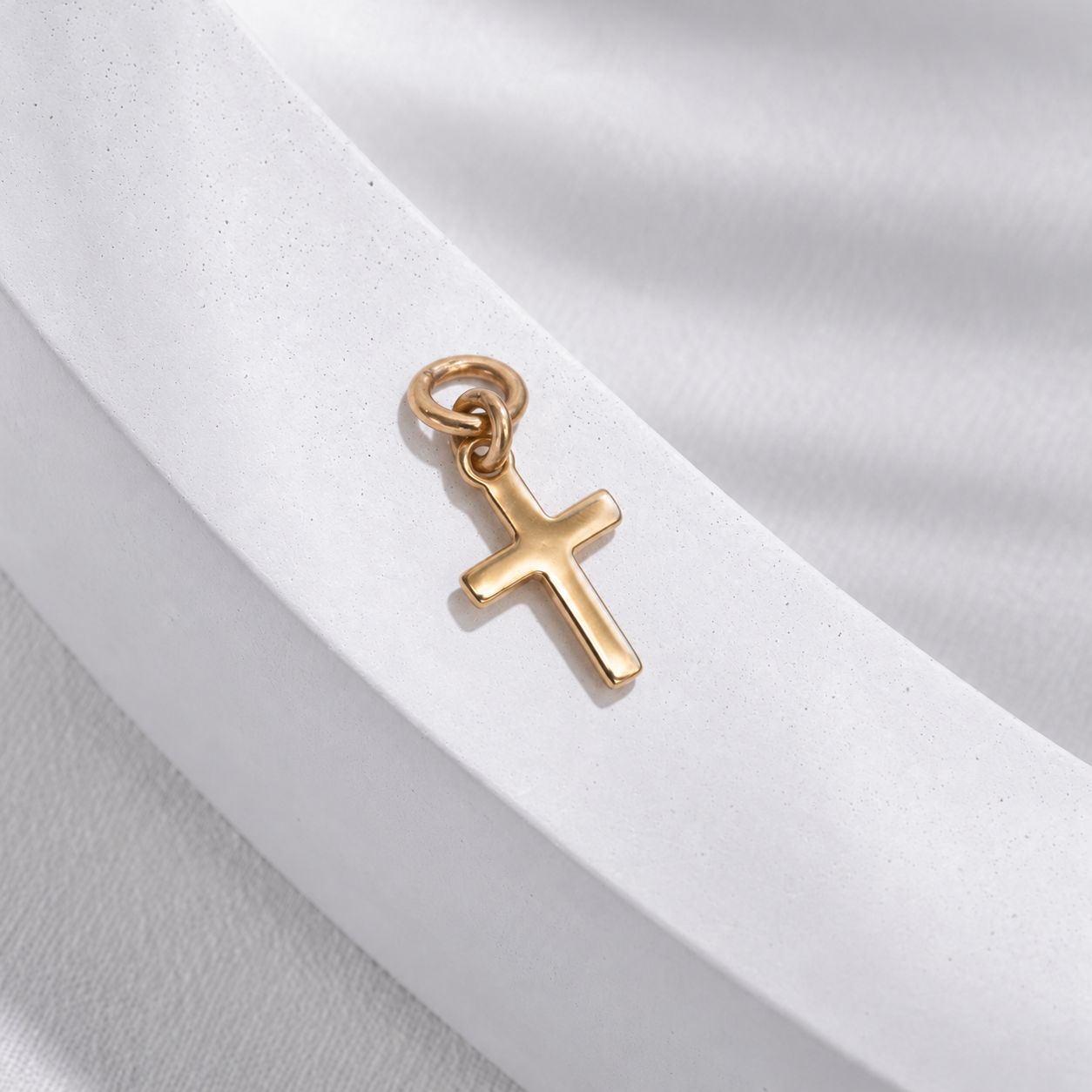 ISLAND SOUL Gold-Plated Cross Pendant without Carabine, Silver 925