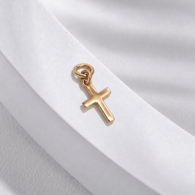 ISLAND SOUL Gold-Plated Cross Pendant without Carabine, Silver 925