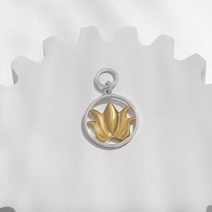 ISLAND SOUL Gold-Plated Lotus Pendant without Carabine, Silver 925