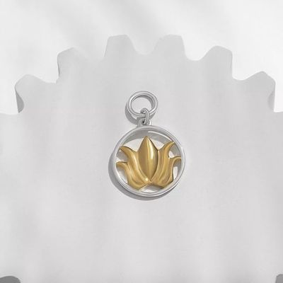 ISLAND SOUL Gold-Plated Lotus Pendant without Carabine, Silver 925