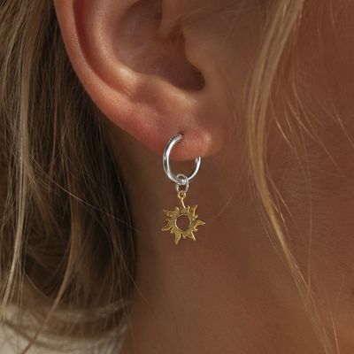ISLAND SOUL Gold-Plated Sun Pendant without Carabine, Silver 925
