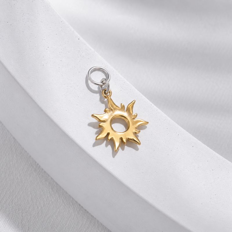 ISLAND SOUL Gold-Plated Sun Pendant without Carabine, Silver 925