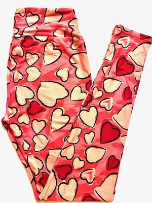 Pink and Red Hearts leggings