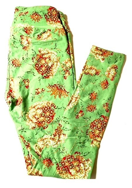 Green Irregular Pattern Soft Buttery Legging
