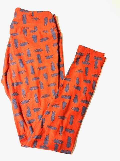Multi Orange Gray Soft Buttery legging