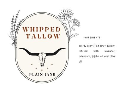 Plain Jane Whipped Tallow - 2 Oz