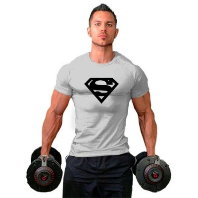 Bodybuilding Fitness Cotton Round Neck Short-sleeved Casual T-shirt