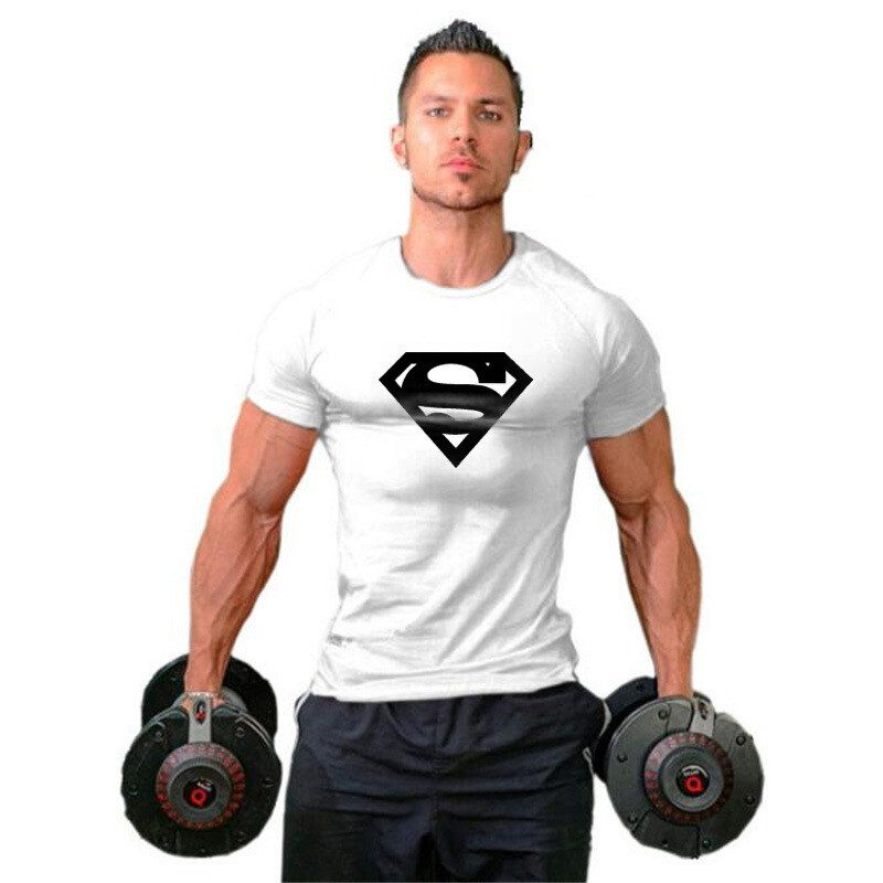 Bodybuilding Fitness Cotton Round Neck Short-sleeved Casual T-shirt, Color: White, Size: M