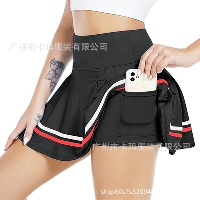 Two-piece High Waist Anti-light Yoga And Tennis Skirt With Pocket