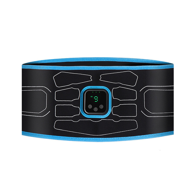Charging Host EMS Fitness Instrument Home Fitness Equipment Abdominal Muscle Belt, Color: Square blue edge belt (chinese)