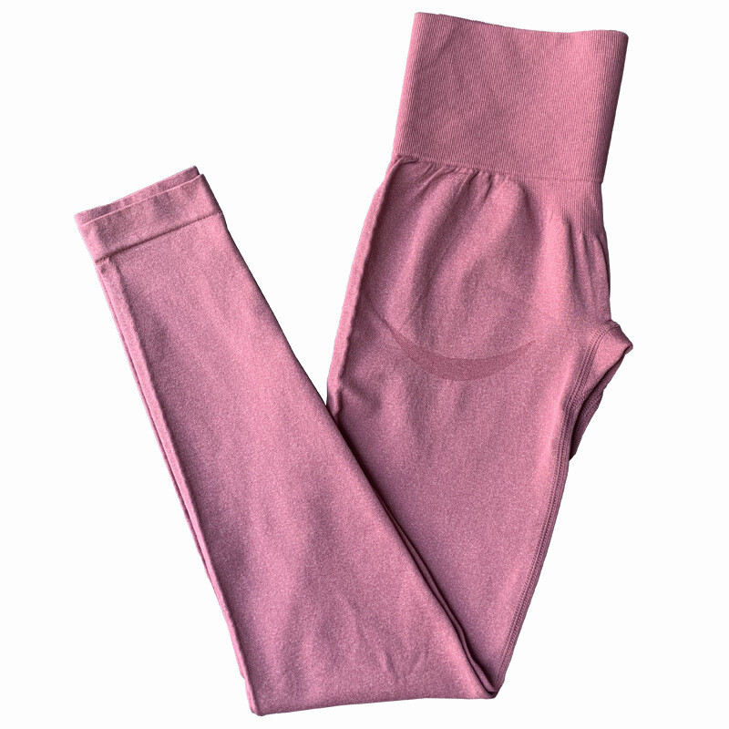 Seamless Yoga Pants Abs Breathable Elastic Fitness Women, Color: Pink, Size: S