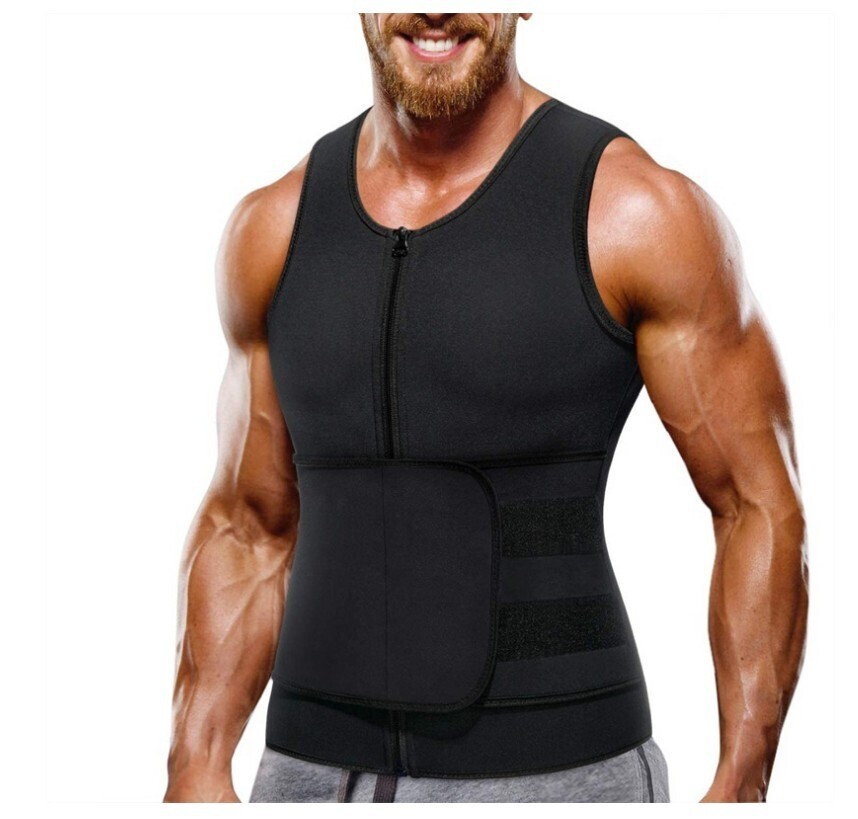 Men&#39;s Fitness Abdomen Tinker Vest Sports Tunic Sweaty Body Tailoring Belt, Size: S, Color: Black