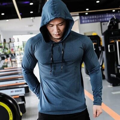 Sports T-shirt Quick-drying Clothes Fitness Clothes Long-sleeved Hooded Top