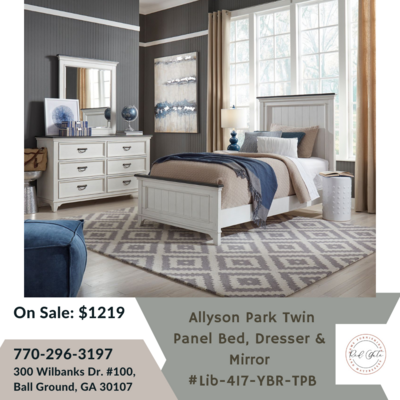 Allyson Park Twin Panel Bed, Dresser and Mirror