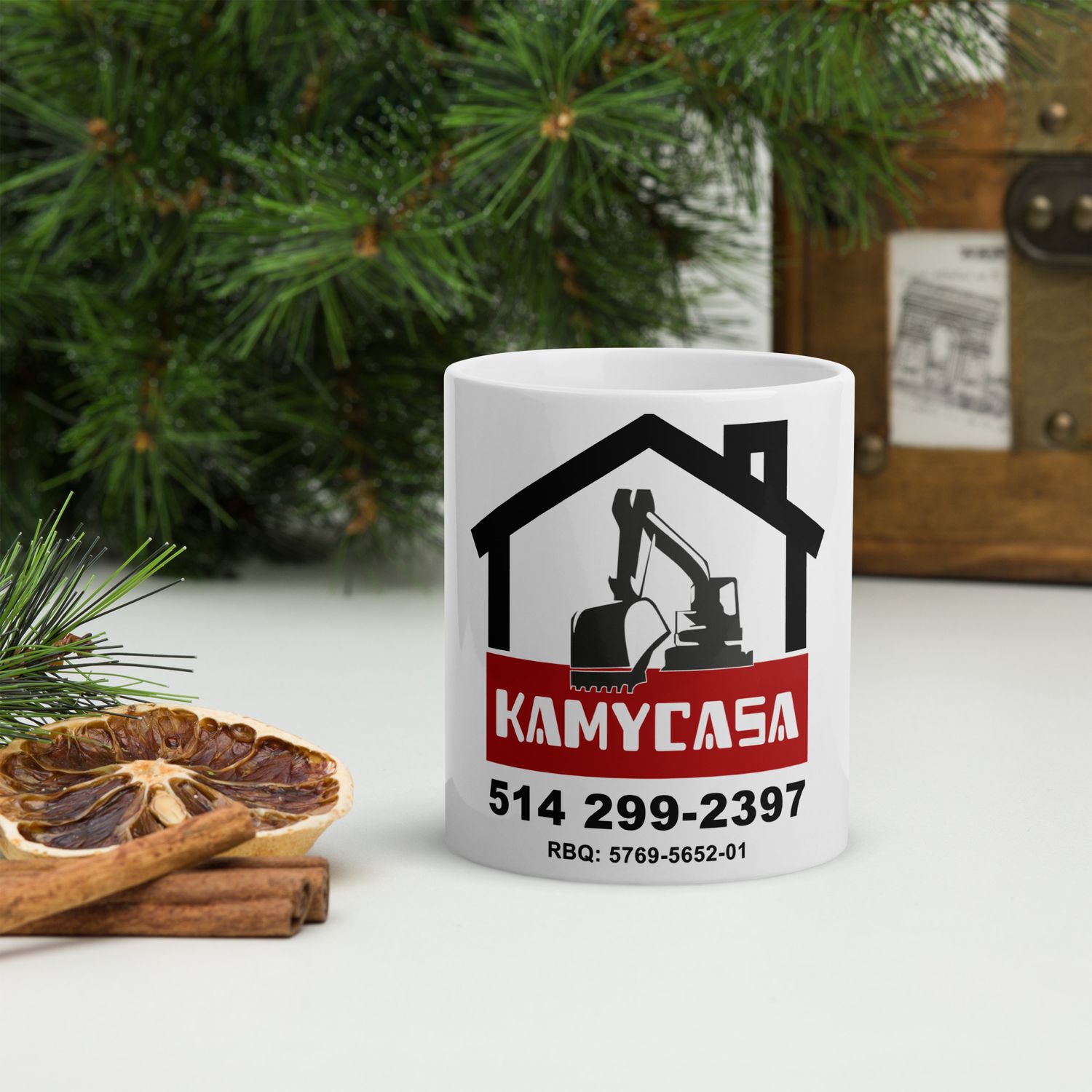 White glossy mug