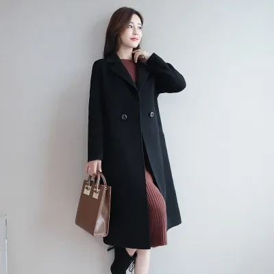 Women&#39;s Wool Blend Oversized Long Trench Coat