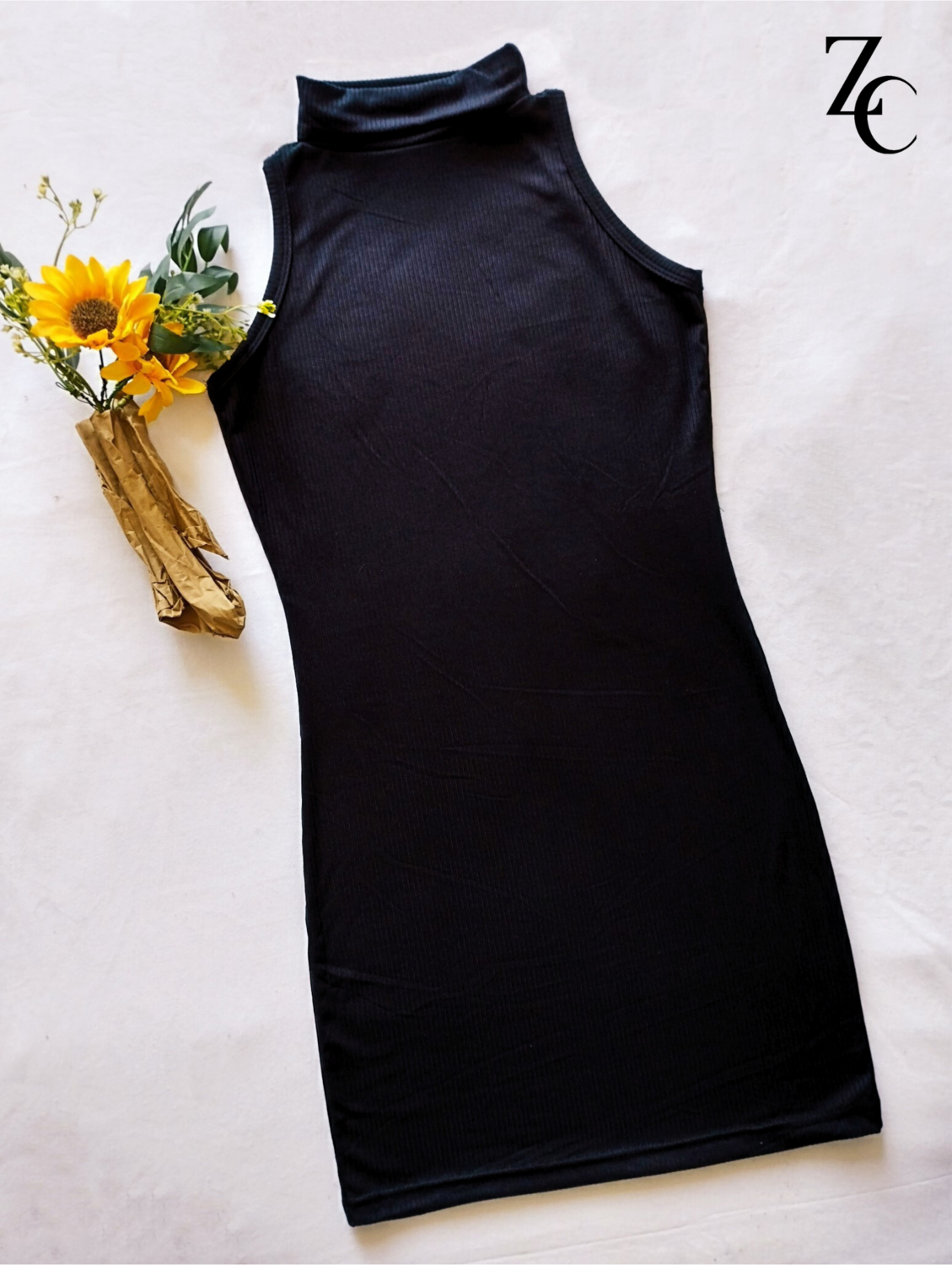 High Neck Ribbed Frock