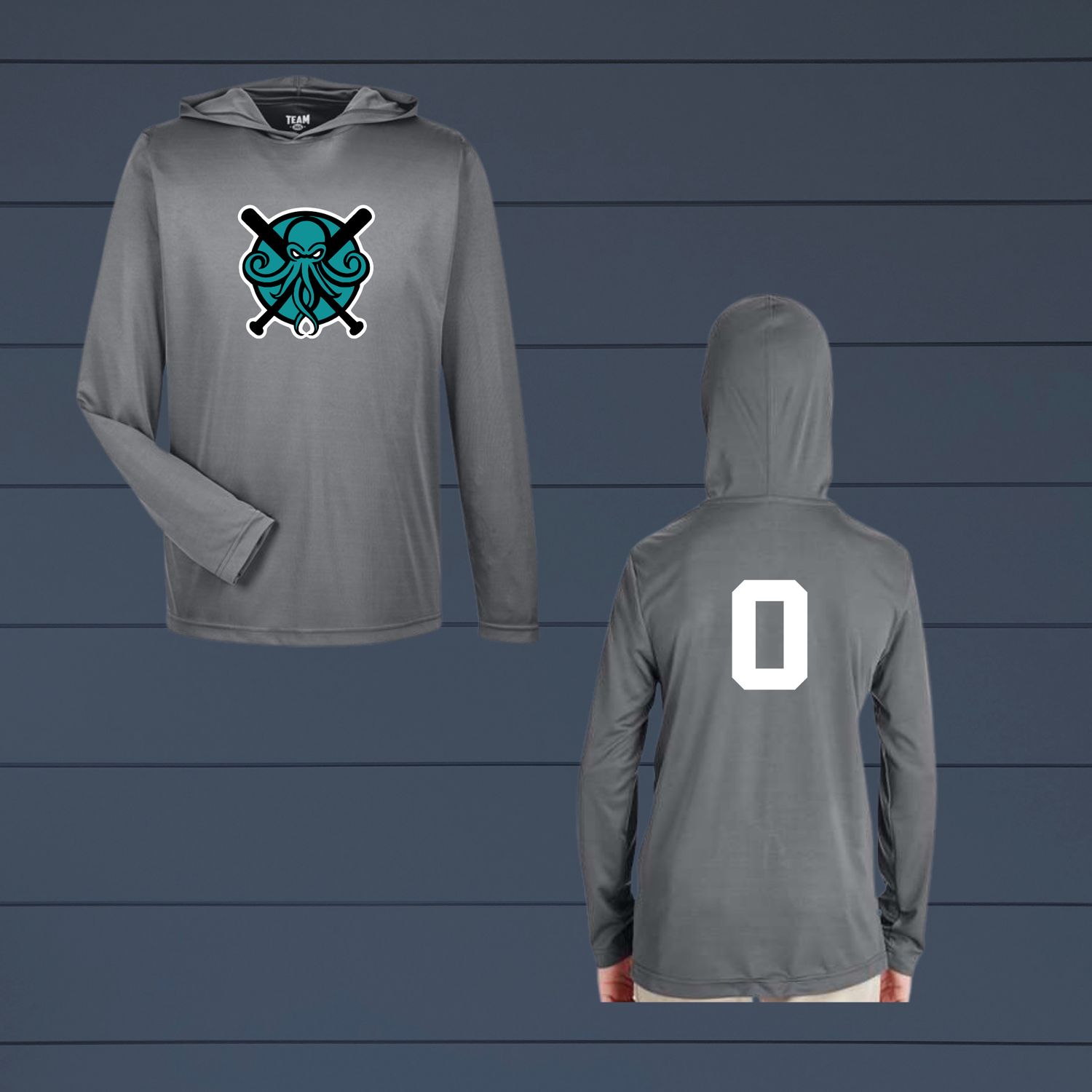 Youth Long Sleeve Hooded Dri-fit Kraken Baseball