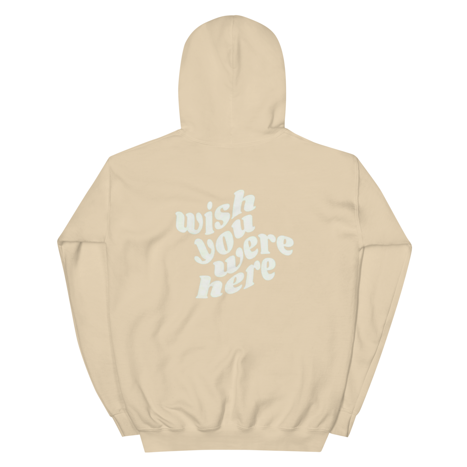 “Wish you were here” Pink and Sand Unisex Hoodie