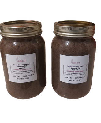 Purple "Chondrus Crispis" Irish Seamoss Gel infused with Elderberry &amp; Raw Unfiltered Honey