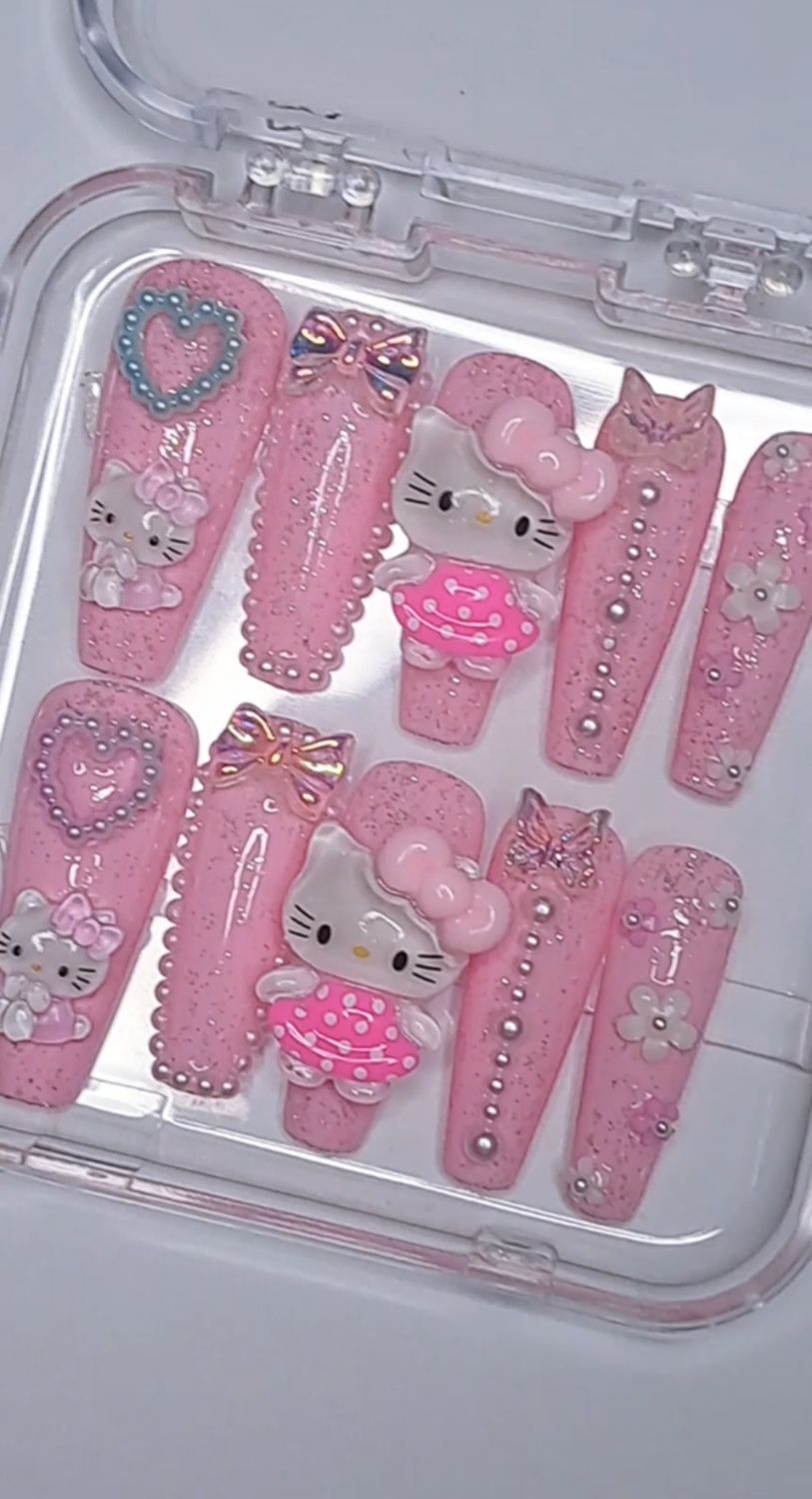 Pink kawaii cat