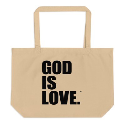 God Is Love LARGE Tote Bag - Black Print