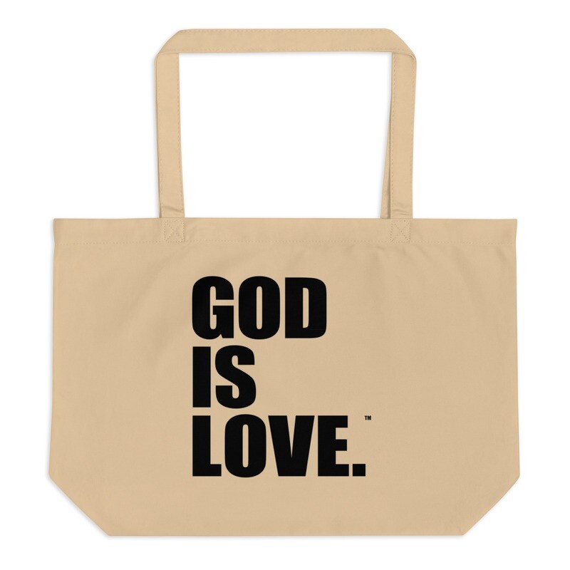 God Is Love LARGE Tote Bag - Black Print