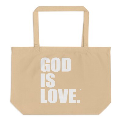 God Is Love LARGE Tote Bag - White Print
