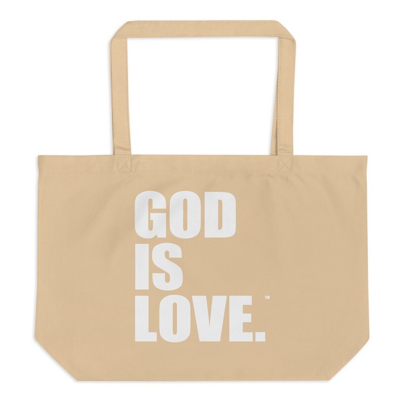 God Is Love LARGE Tote Bag - White Print