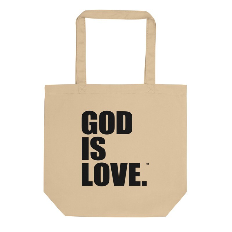 God Is Love MEDIUM Tote Bag - Black Print