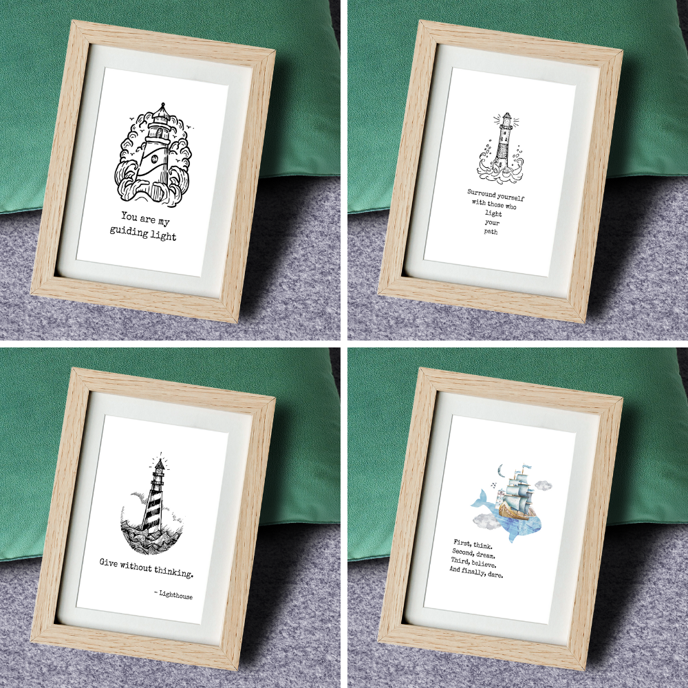 Interchangeable Wall Art Set - Lighthouse Themed