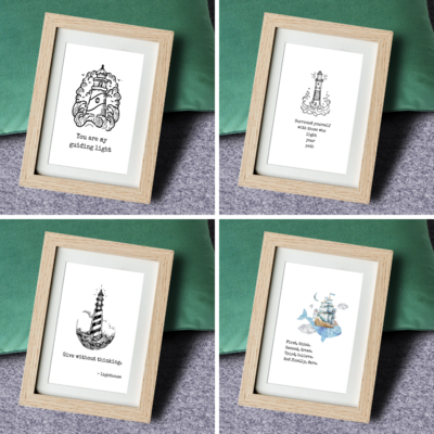 Interchangeable Wall Art Set - Lighthouse Themed