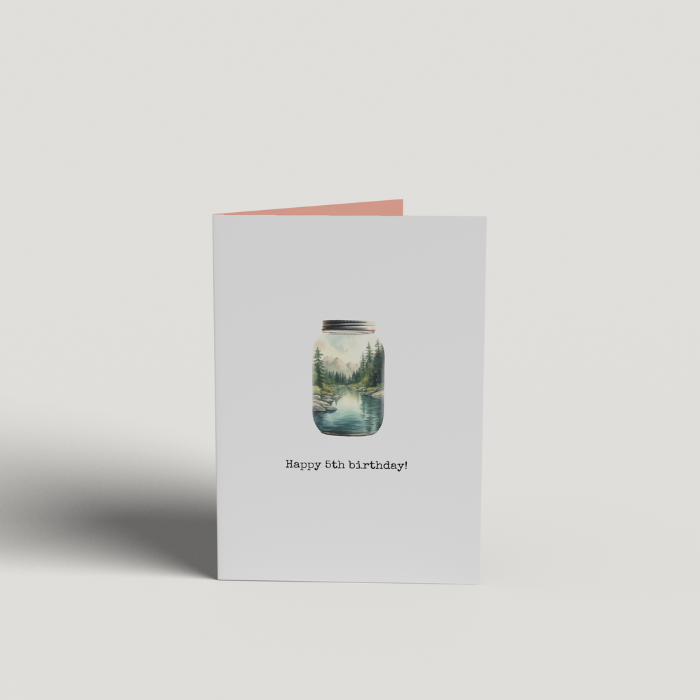 Art Card - Happy 5th Birthday - River in a Jar