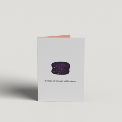 Art Card - Happy 8th Birthday - Meteor Shower