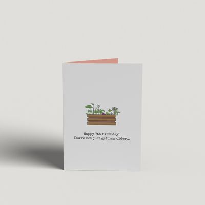 Art Card - Happy 7th Birthday - Garden Growth