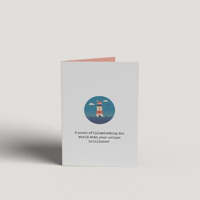 Art Card - Happy 6th Birthday - Lighthouse
