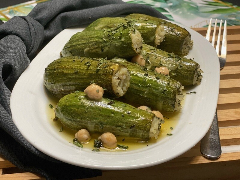 STUFFED ZUCCHINI W/ CHICK PEAS