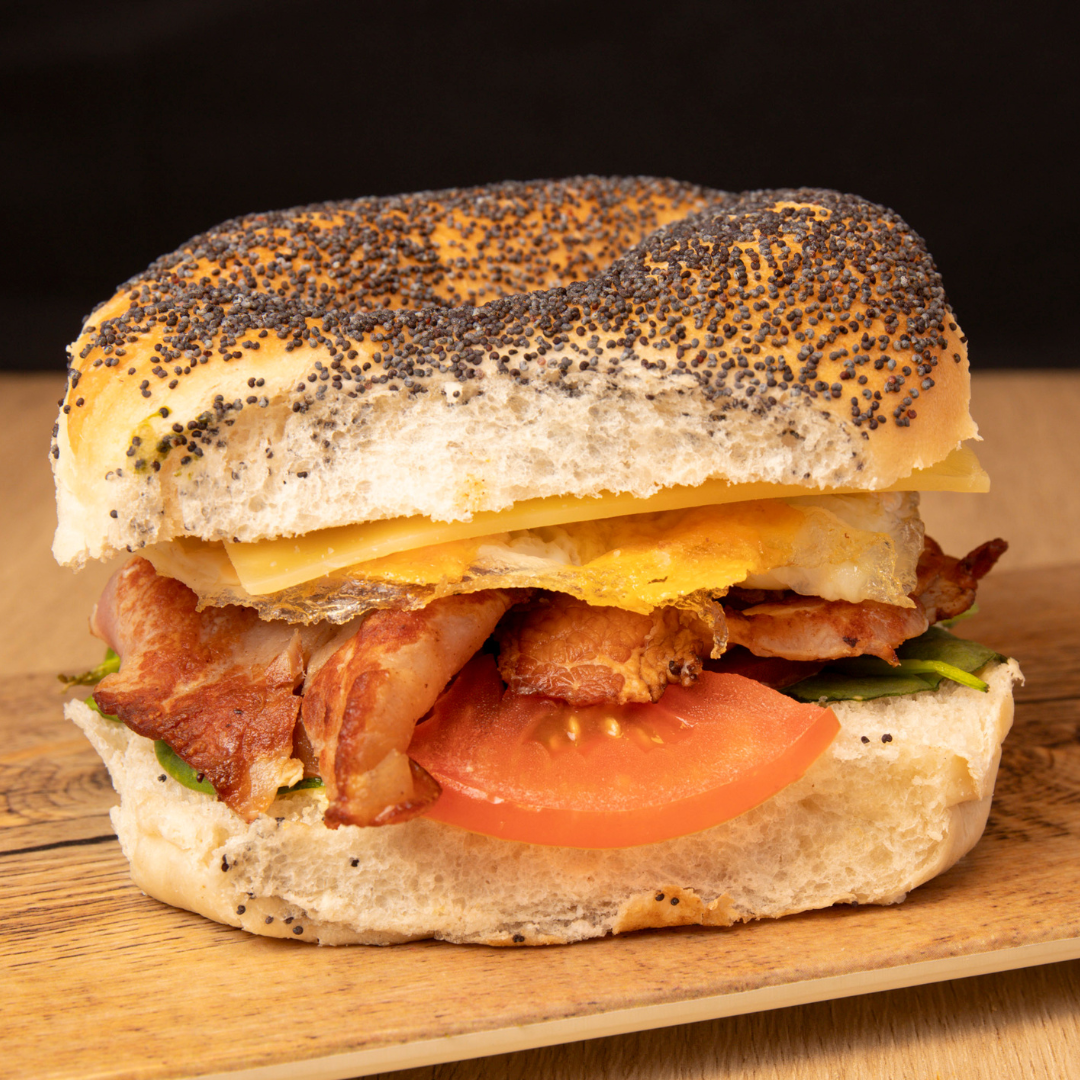 Bacon & Egg Bagel Sydney Cafe C&M's Bacon and Eggl Bagel