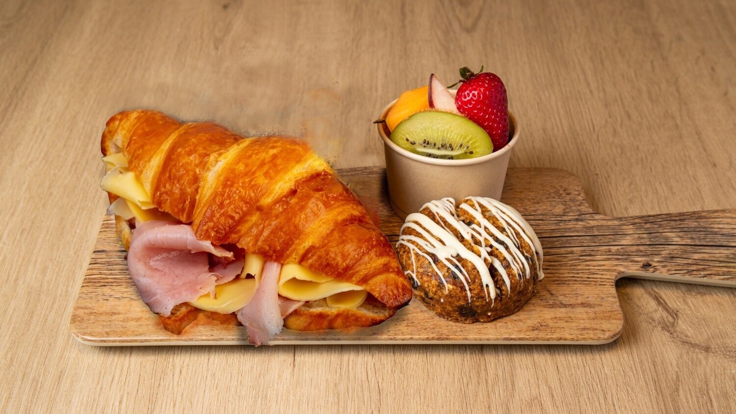Ham & Cheese Croissant Breakfast Snack Box Sydney Cafe C&M's Ham & Cheese Croissant Breakfast Snack Box