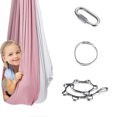 Kids Adult Cotton Swing Hammock Autism ADHD ADD Therapy Cuddle Up Sensory Child Therapy Elastic Steady Seat Swing ChairToy