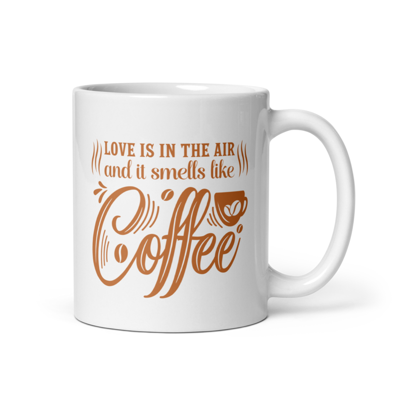 Smells Like Coffee White Glossy Mug