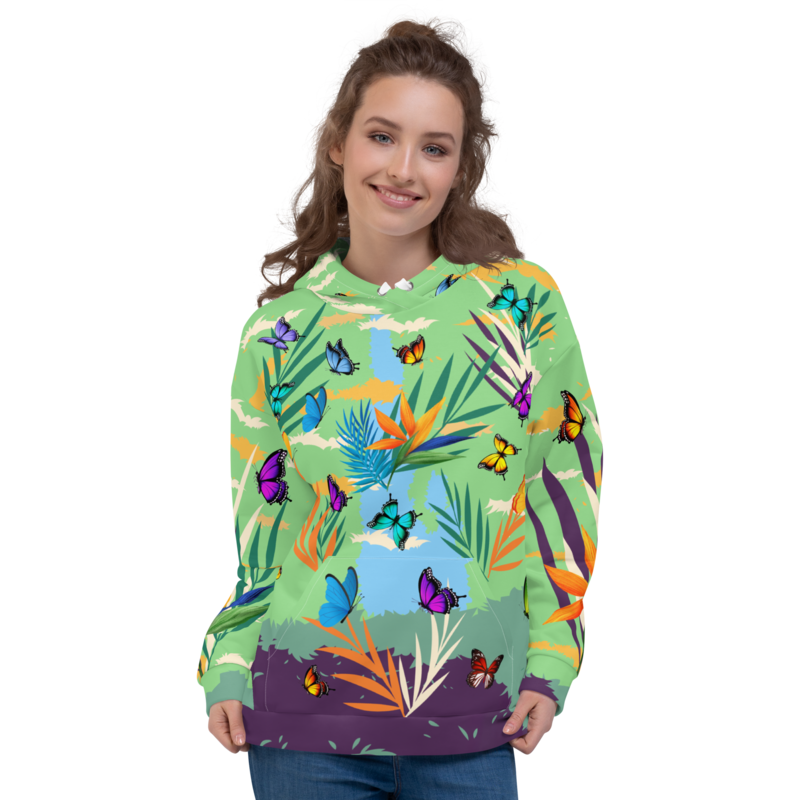 Custom Butterfly Design Unisex Hoodie