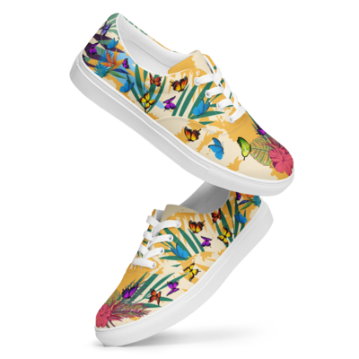 Women’s Custom Butterfly Canvas lace-up Sneakers