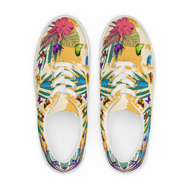 Women’s Custom Butterfly Canvas lace-up Sneakers