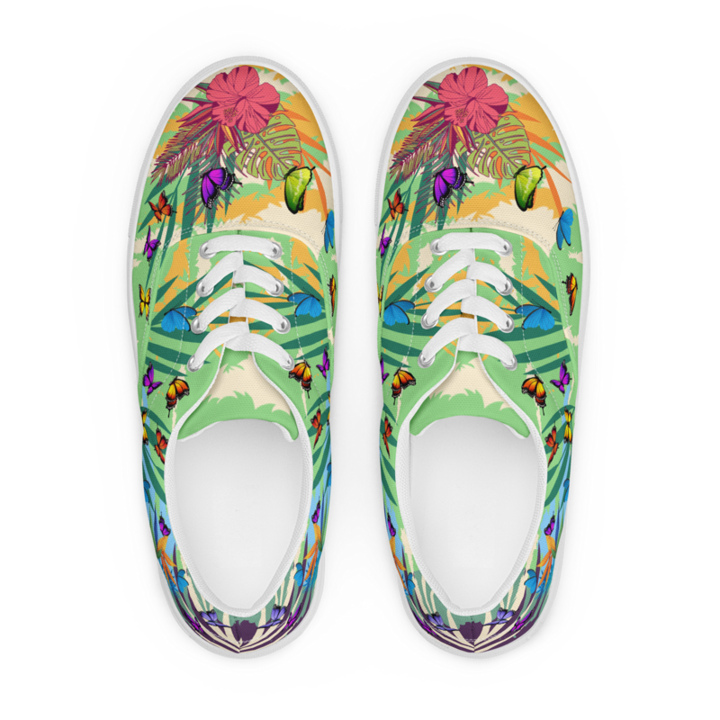 Women’s Custom Butterfly Canvas lace-up Sneakers